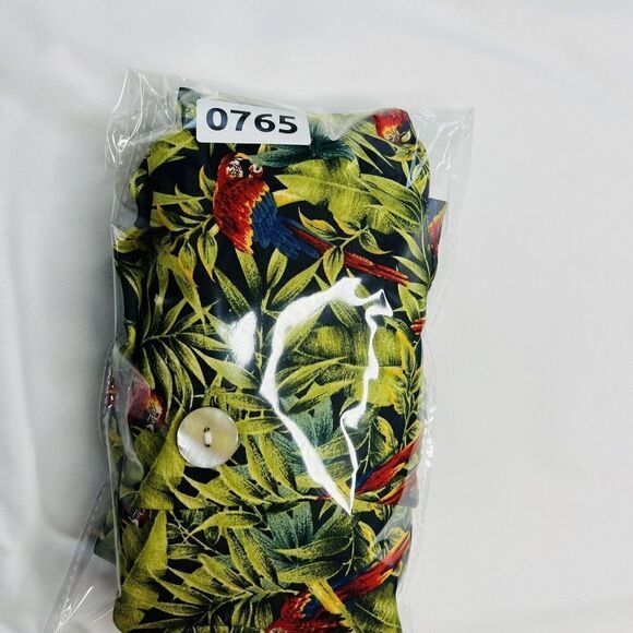 Vintage harvé benard 10 Green Red Floral Parrot 100% Silk Lined Blazer Jacket - Picture 11 of 11